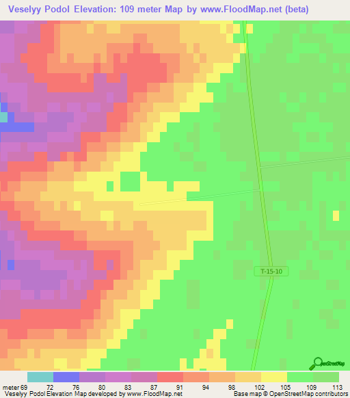 Veselyy Podol,Ukraine Elevation Map