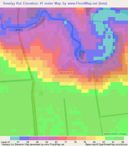 Veselyy Kut,Ukraine Elevation Map