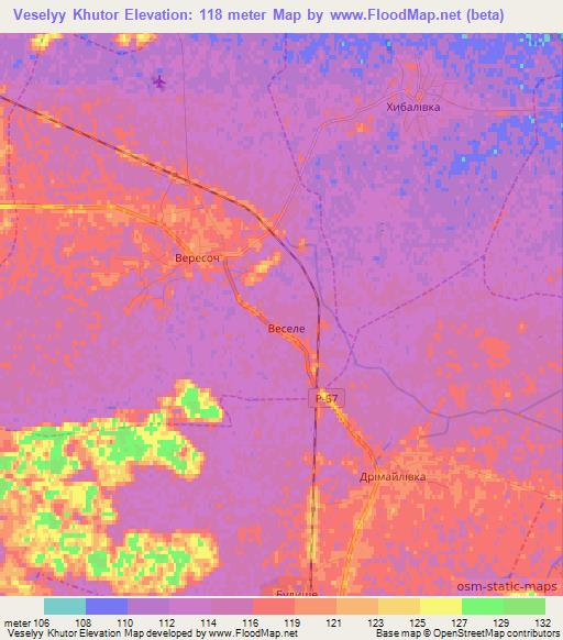 Veselyy Khutor,Ukraine Elevation Map