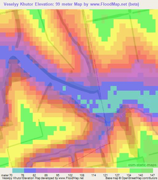 Veselyy Khutor,Ukraine Elevation Map
