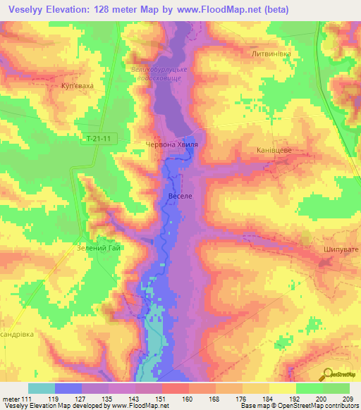 Veselyy,Ukraine Elevation Map