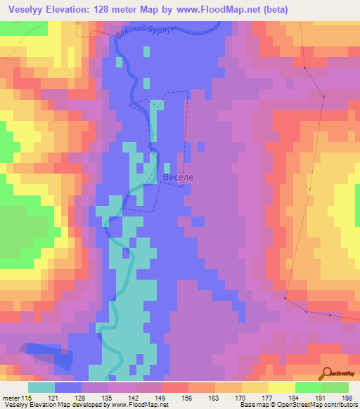 Veselyy,Ukraine Elevation Map