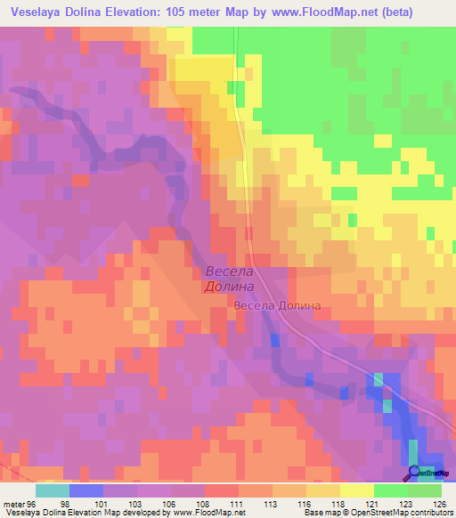 Veselaya Dolina,Ukraine Elevation Map