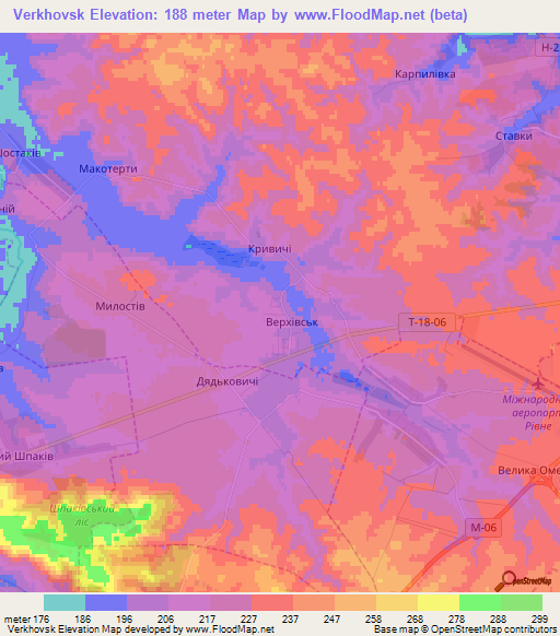 Verkhovsk,Ukraine Elevation Map
