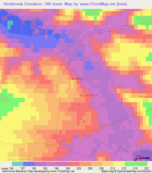 Verkhovsk,Ukraine Elevation Map