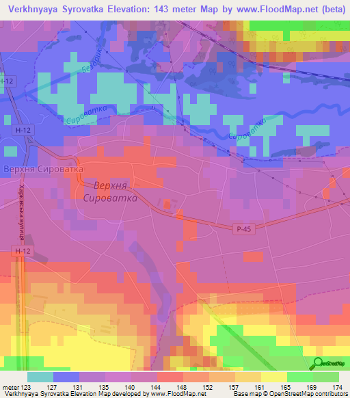 Verkhnyaya Syrovatka,Ukraine Elevation Map