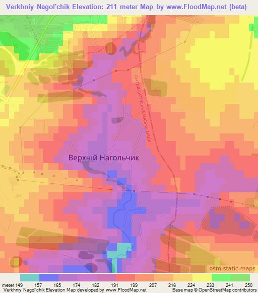 Verkhniy Nagol'chik,Ukraine Elevation Map