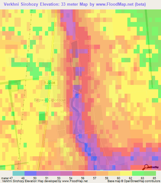Verkhni Sirohozy,Ukraine Elevation Map