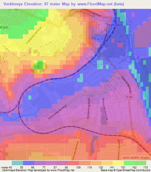 Verkhneye,Ukraine Elevation Map