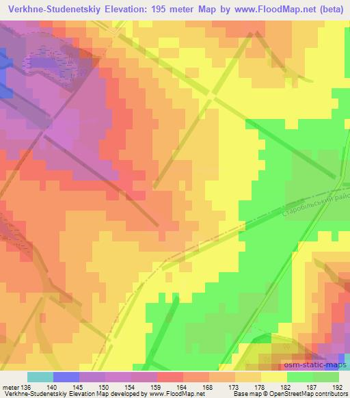 Verkhne-Studenetskiy,Ukraine Elevation Map