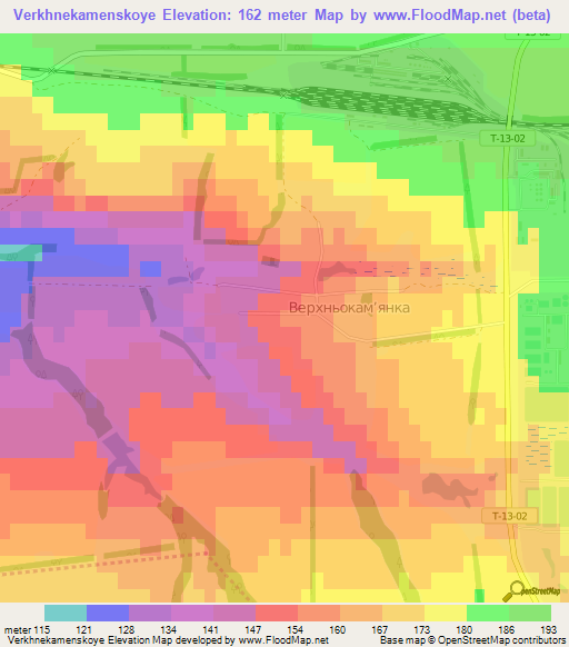 Verkhnekamenskoye,Ukraine Elevation Map