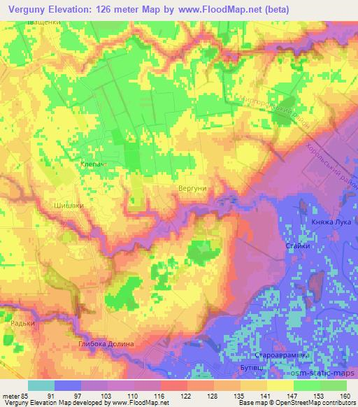 Verguny,Ukraine Elevation Map