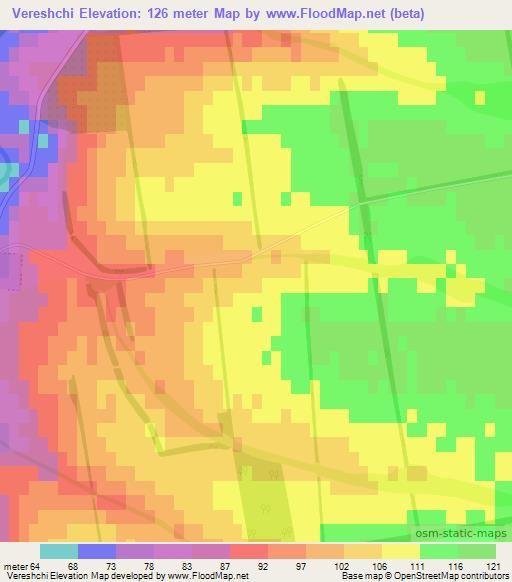 Vereshchi,Ukraine Elevation Map