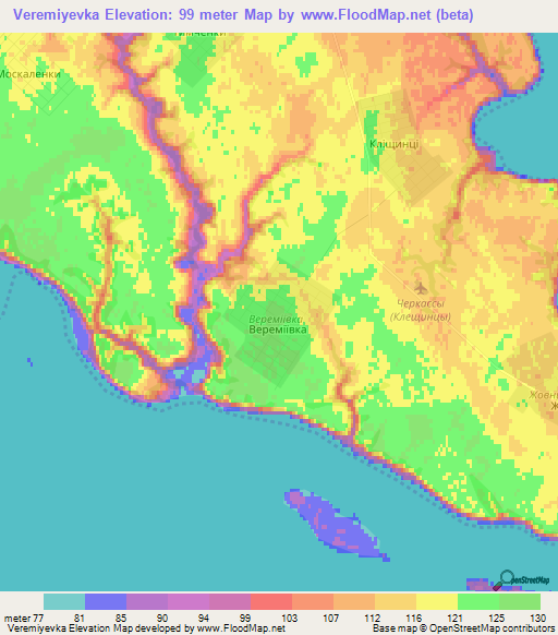 Veremiyevka,Ukraine Elevation Map