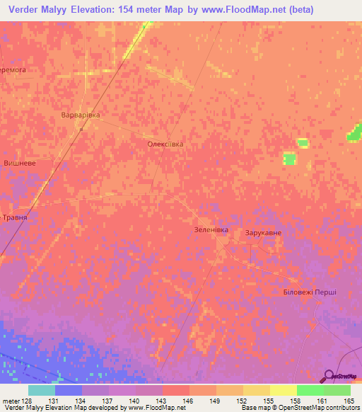Verder Malyy,Ukraine Elevation Map