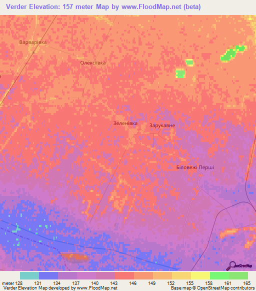 Verder,Ukraine Elevation Map