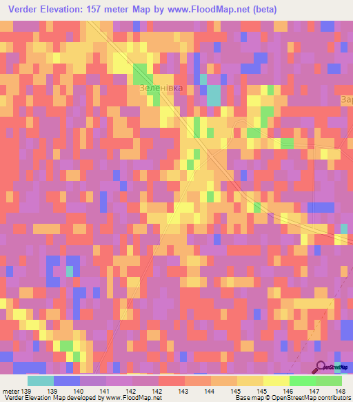 Verder,Ukraine Elevation Map