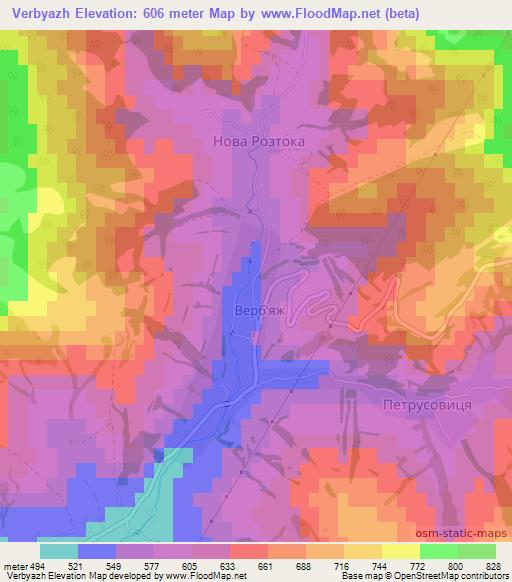 Verbyazh,Ukraine Elevation Map