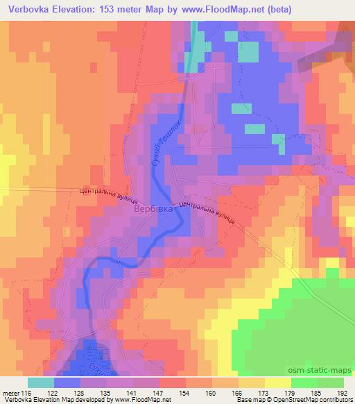 Verbovka,Ukraine Elevation Map
