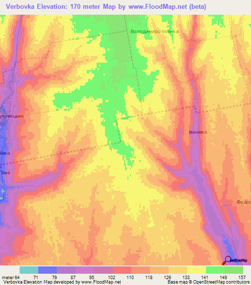 Verbovka,Ukraine Elevation Map