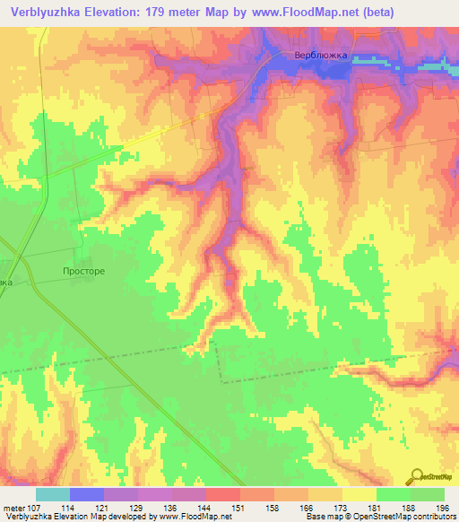 Verblyuzhka,Ukraine Elevation Map