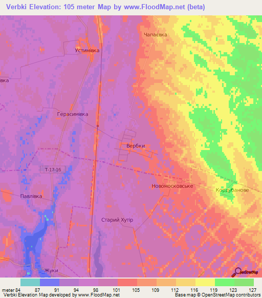 Verbki,Ukraine Elevation Map