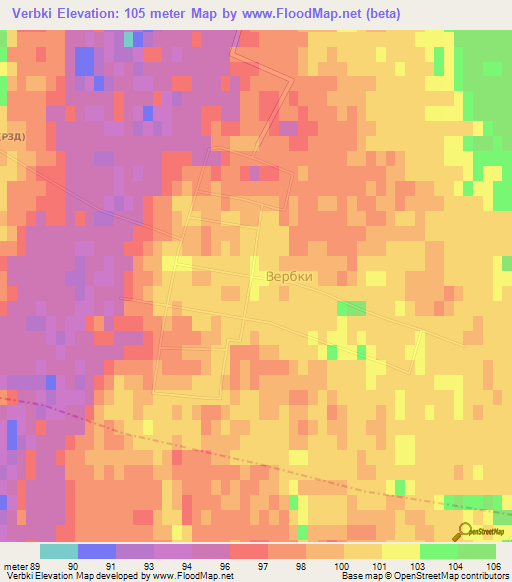 Verbki,Ukraine Elevation Map