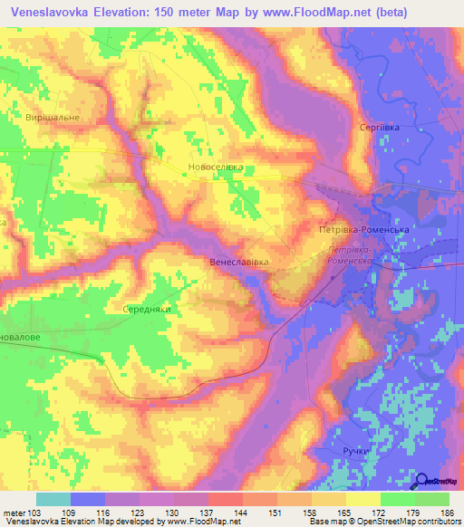 Veneslavovka,Ukraine Elevation Map