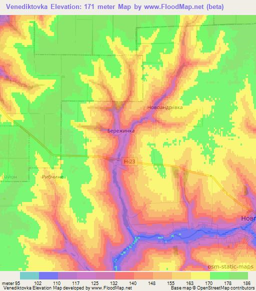 Venediktovka,Ukraine Elevation Map