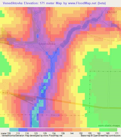 Venediktovka,Ukraine Elevation Map