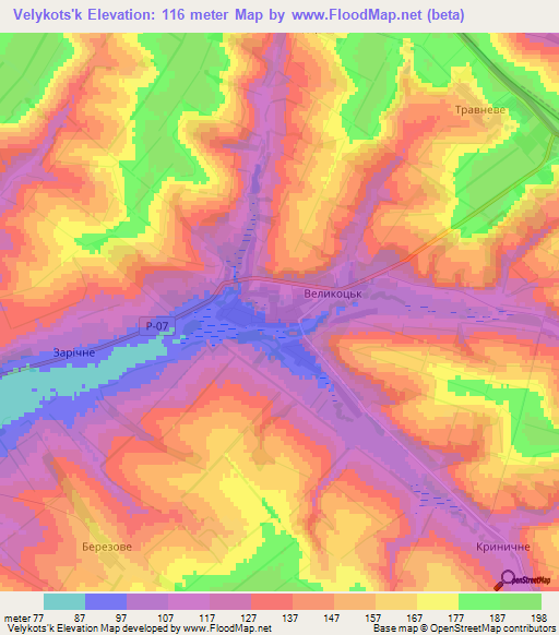 Velykots'k,Ukraine Elevation Map