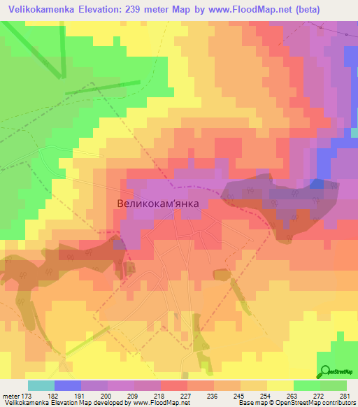 Velikokamenka,Ukraine Elevation Map