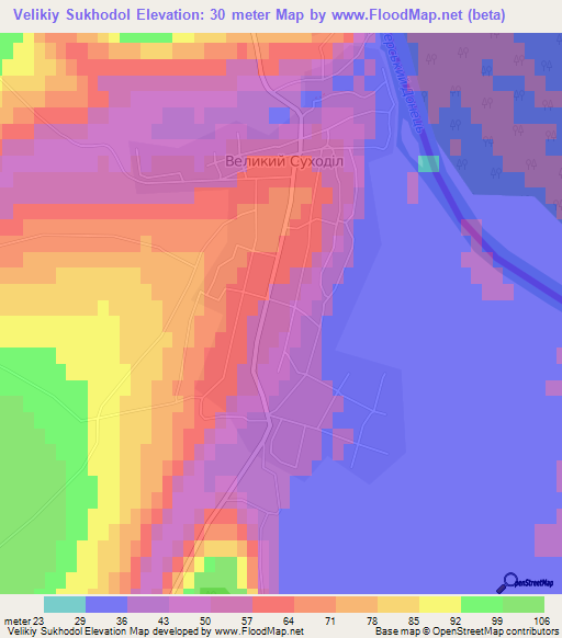 Velikiy Sukhodol,Ukraine Elevation Map