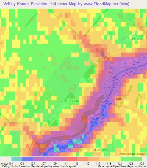 Velikiy Khutor,Ukraine Elevation Map