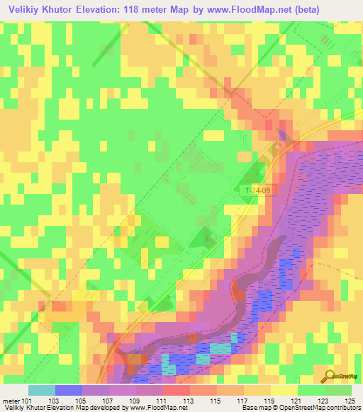 Velikiy Khutor,Ukraine Elevation Map