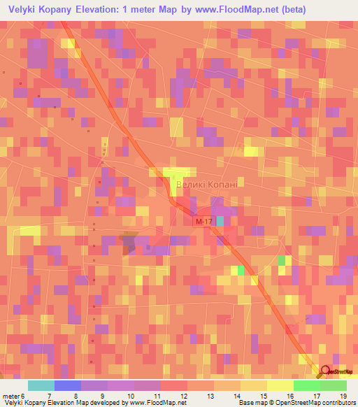 Velyki Kopany,Ukraine Elevation Map
