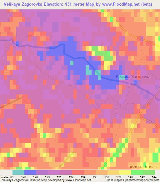 Velikaya Zagorovka,Ukraine Elevation Map