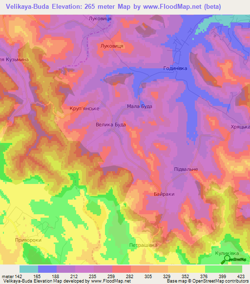 Velikaya-Buda,Ukraine Elevation Map
