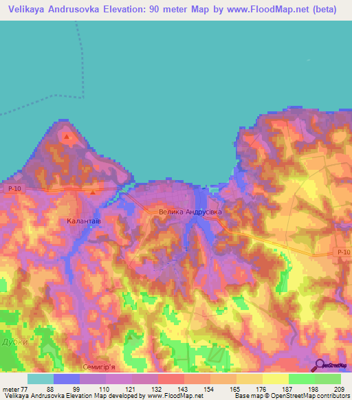 Velikaya Andrusovka,Ukraine Elevation Map