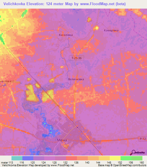 Velichkovka,Ukraine Elevation Map