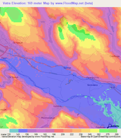 Vatra,Ukraine Elevation Map