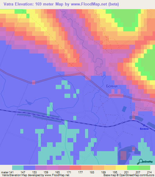 Vatra,Ukraine Elevation Map