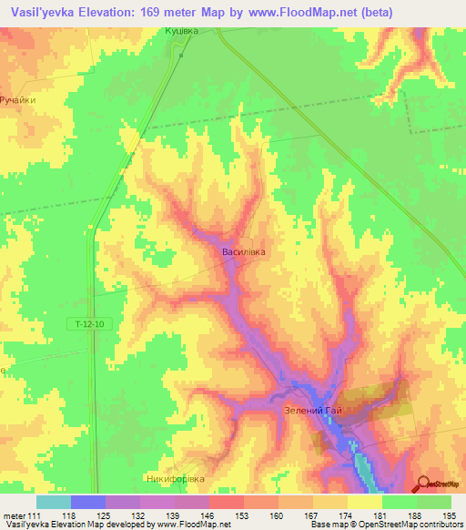 Vasil'yevka,Ukraine Elevation Map