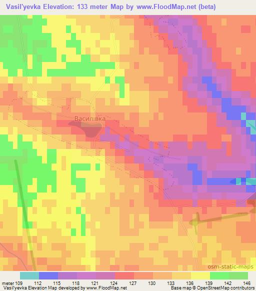 Vasil'yevka,Ukraine Elevation Map