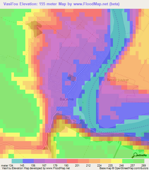 Vasil'ou,Ukraine Elevation Map