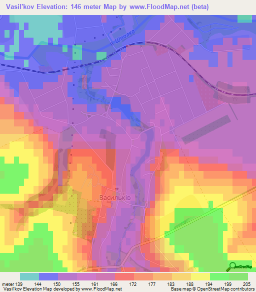Vasil'kov,Ukraine Elevation Map