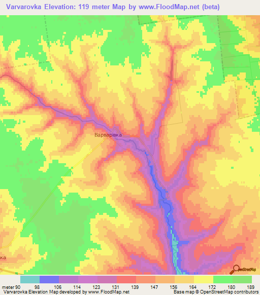 Varvarovka,Ukraine Elevation Map