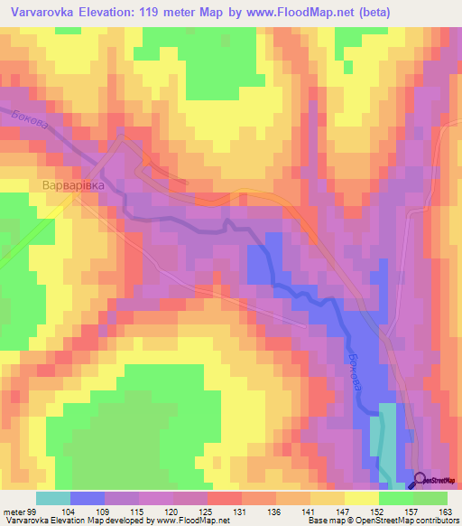Varvarovka,Ukraine Elevation Map