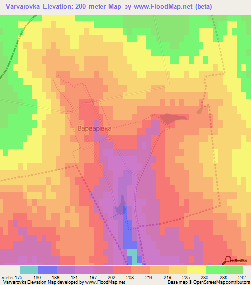 Varvarovka,Ukraine Elevation Map