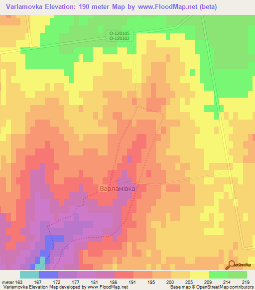 Varlamovka,Ukraine Elevation Map